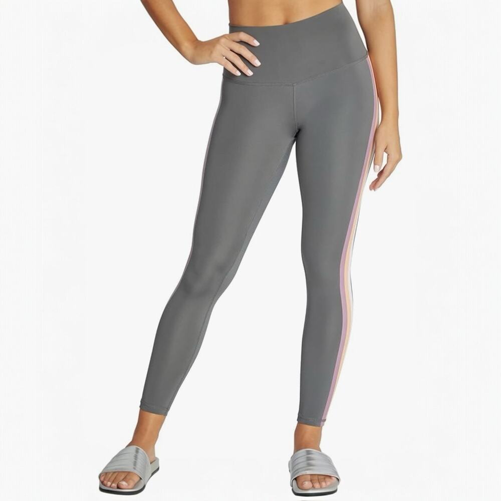 Wildfox Leggings High Rise Grey Stripes 7/8 Length Women's S